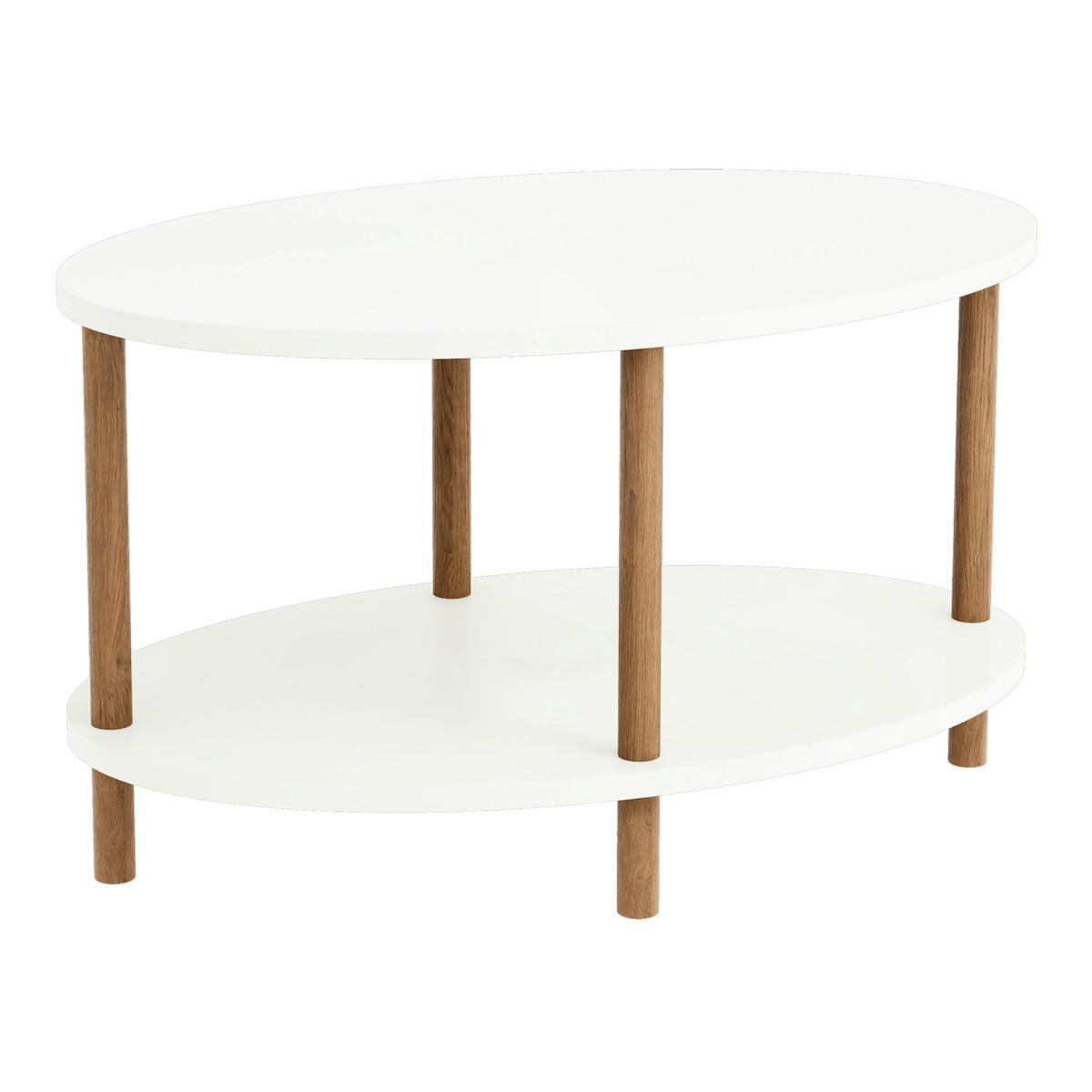 COUCHTISCH Højreby 70/44/43 cm - Naturfarben/Weiß, Holz/Holzwerkstoff (70/44/43cm) - [en.casa]