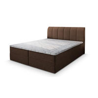 BOXBETT CEVANO 160x200 cm mit Matratze und Topper - Braun - Braun, Holz (160/200cm) - MASSENO