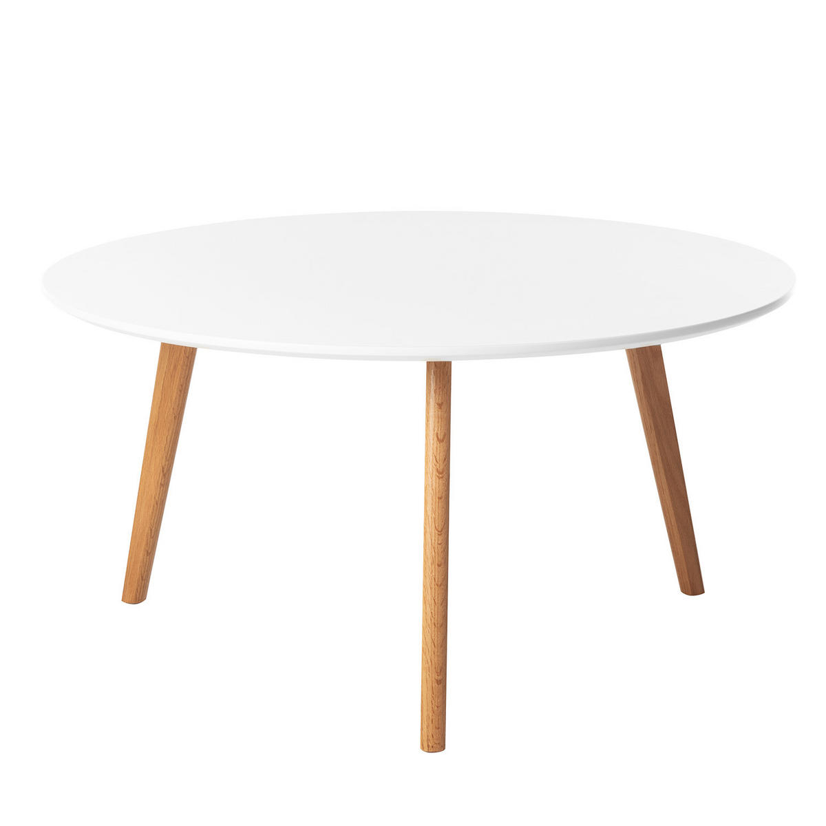 COUCHTISCH - Eiche teilmassiv - Matt Weiß - Weiß, Holz/Holzwerkstoff (90/90/45cm) - home24