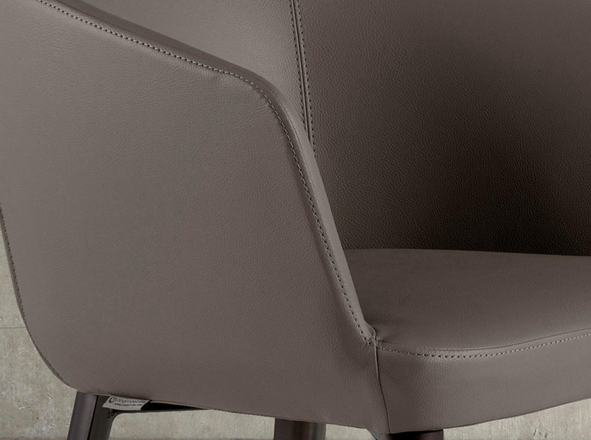 BARHOCKER Grau Braun 56/53/91 cm - Braun/Grau, Leder (56/91/53cm) - ANGEL CERDA
