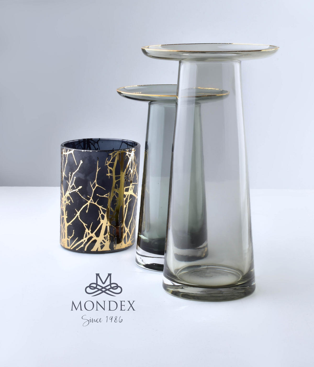 VASE Serenite Grau 13.5/13.5/20 cm Glas - Grau, Glas (20cm) - Mondex