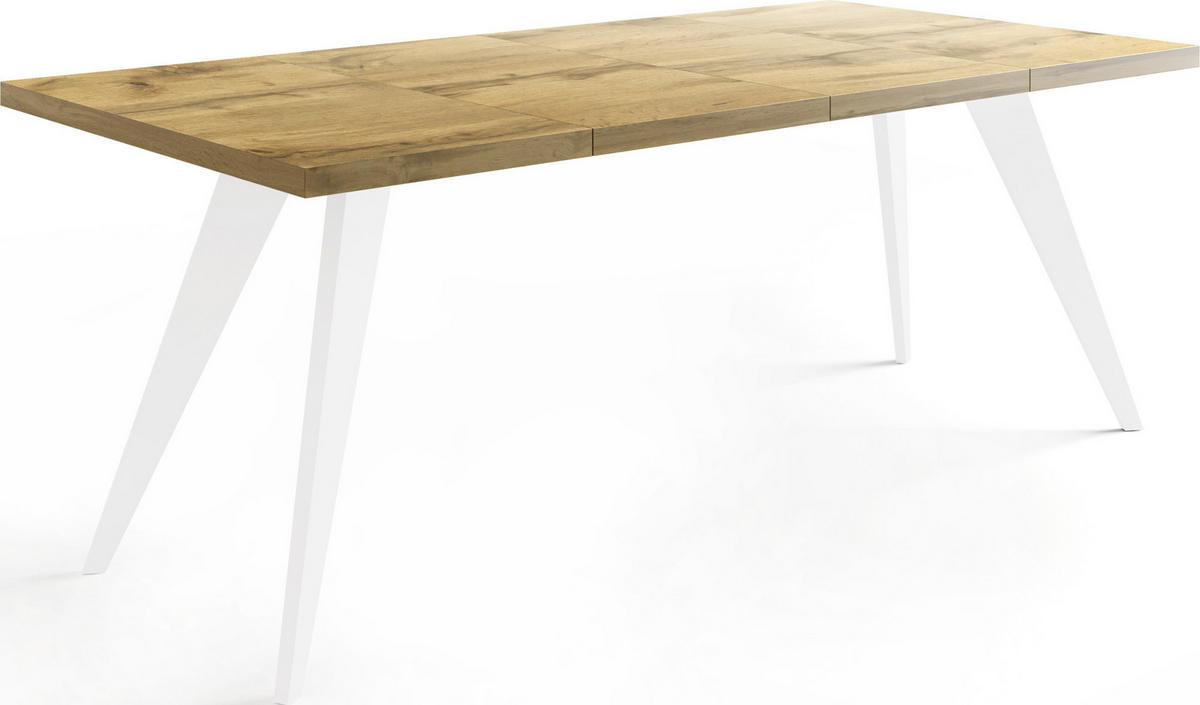 ESSTISCH Quadro quadratischer ausziehbarer, Wotan Eiche 100-200/100/76 cm - Eiche Wotan/Weiß, Holz/Holzwerkstoff (100/100/76cm) - WFL GROUP
