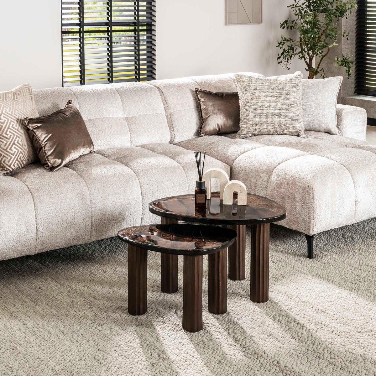 COUCHTISCH Salon Braun 45/62/40 cm - Kupferfarben, Glas (45/62/40cm) - Hoyz Collection