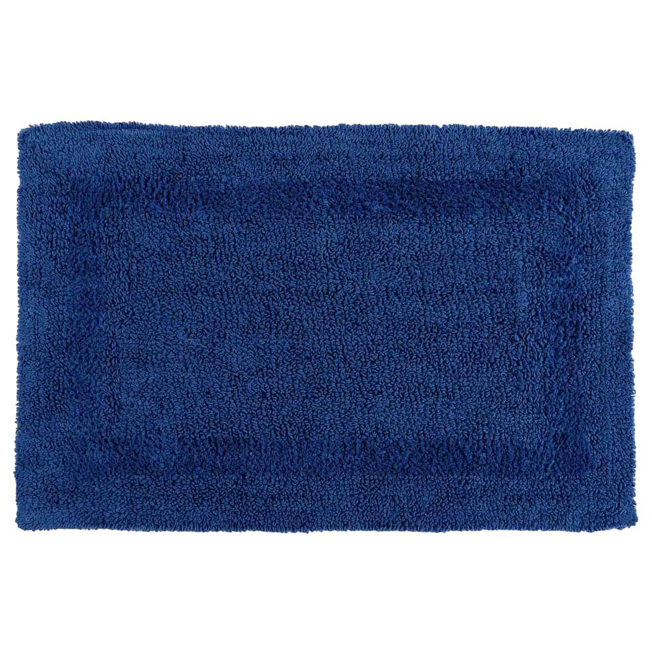 BADEMATTE 50/80 cm, 100% Baumwolle, wendbar - Dunkelblau, Textil (50/80cm) - Homescapes