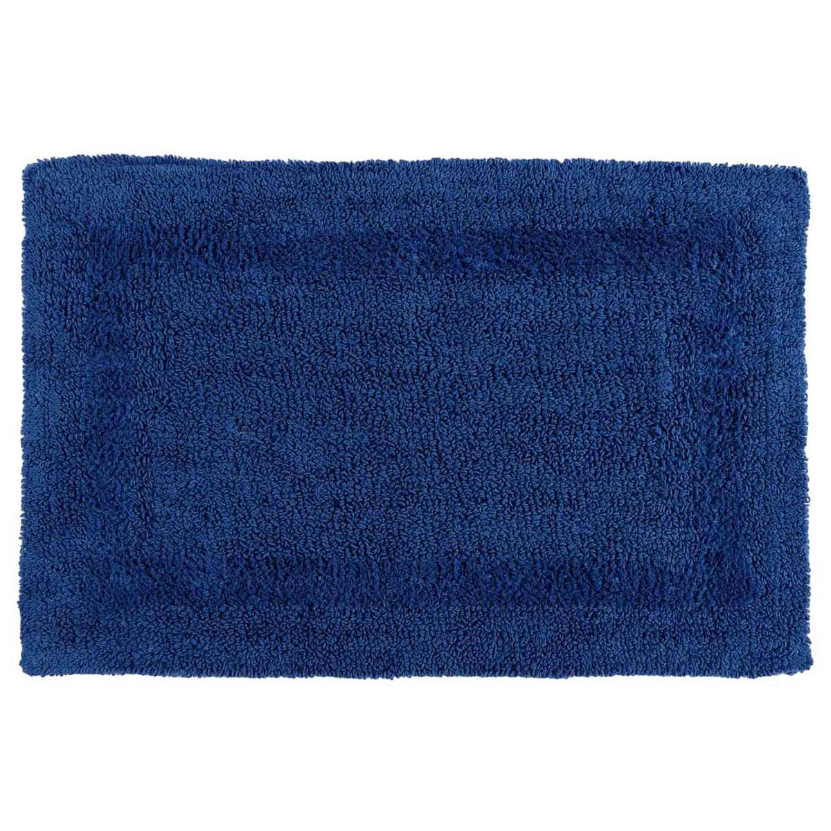 BADEMATTE 50/80 cm, 100% Baumwolle, wendbar - Dunkelblau, Textil (50/80cm) - Homescapes