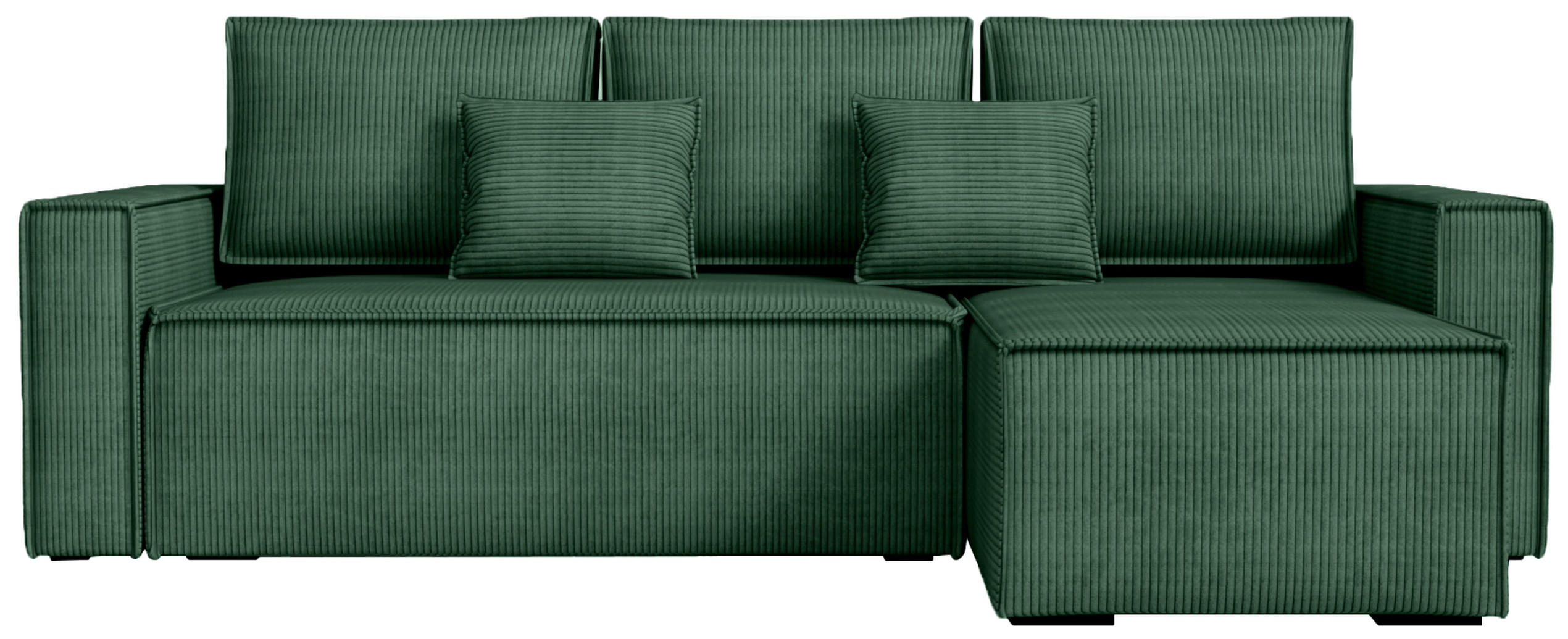 ECKSOFA Dexter mit Schlaffunktion Grün Cord - Grün, Textil (238/141cm) - Bromarkt