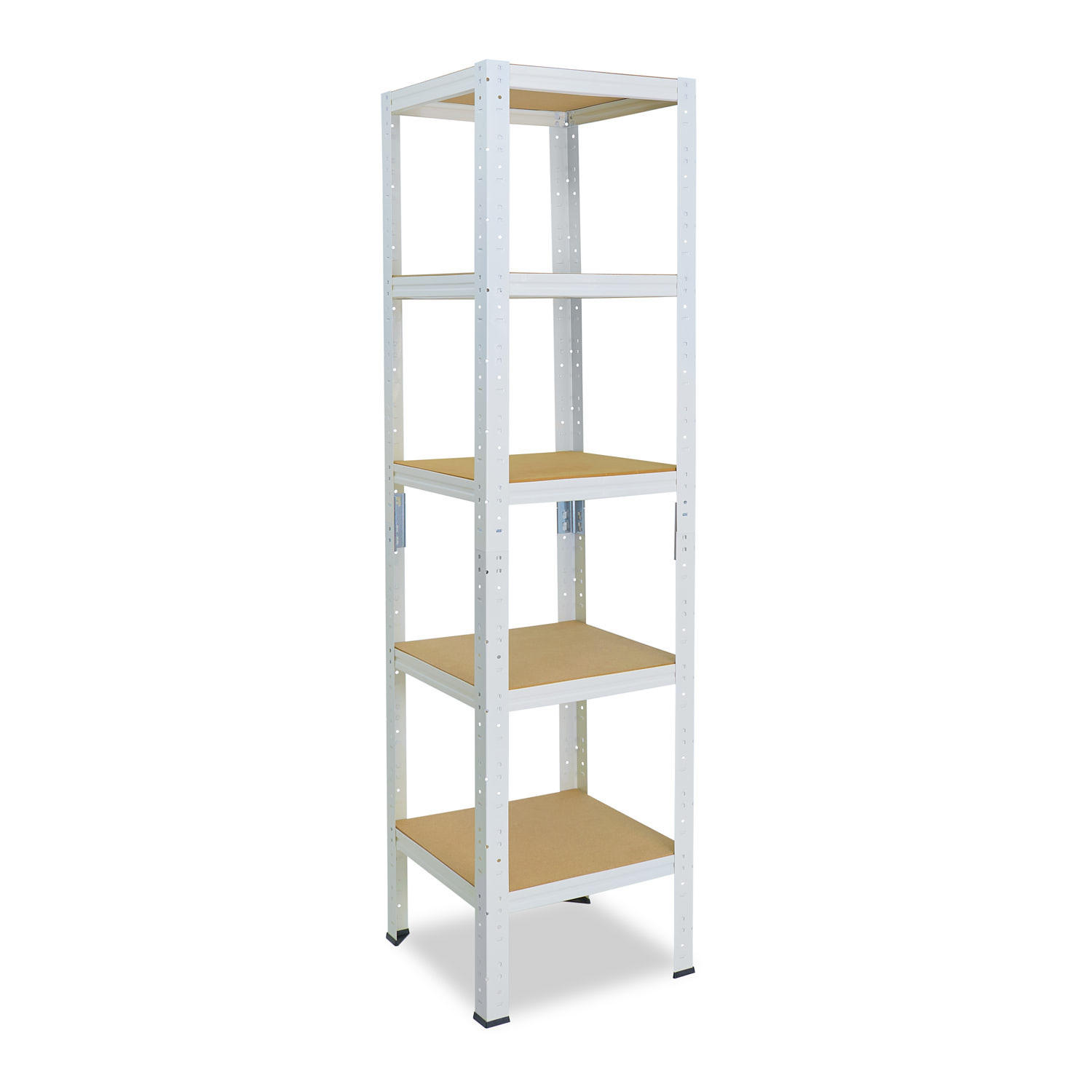 SCHWERLASTREGAL HOME 180x40x40 cm in weiß mit 5 Böden und 175 kg Traglast pro Boden - Creme, Metall (40/180/40cm) - shelfplaza