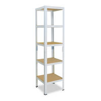 SCHWERLASTREGAL HOME 180x40x40 cm in weiß mit 5 Böden und 175 kg Traglast pro Boden - Creme, Metall (40/180/40cm) - shelfplaza