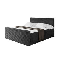 BOXBETT mit Matratze H4 und Lattenrost - TOLO-Z-v1 - 120x200 Cord - Schwarz - Schwarz, Holzwerkstoff (120/200cm)