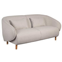 SOFA Alezio beige inkl. Knuffelkissen 189/78/86 cm - Beige/Braun, Textil/Metall (189/86/78cm) - Mr. Deko