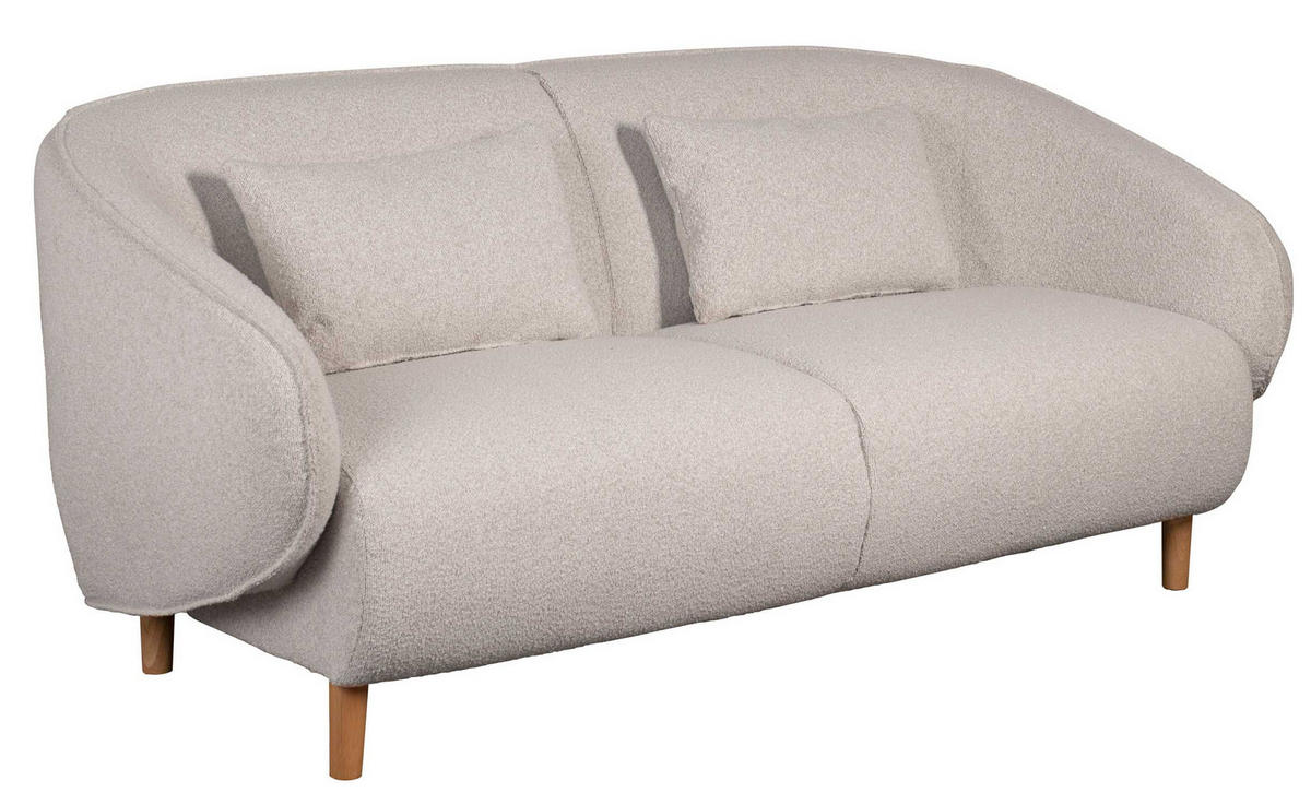 SOFA Alezio beige inkl. Knuffelkissen 189/78/86 cm - Beige/Braun, Textil/Metall (189/86/78cm) - Mr. Deko