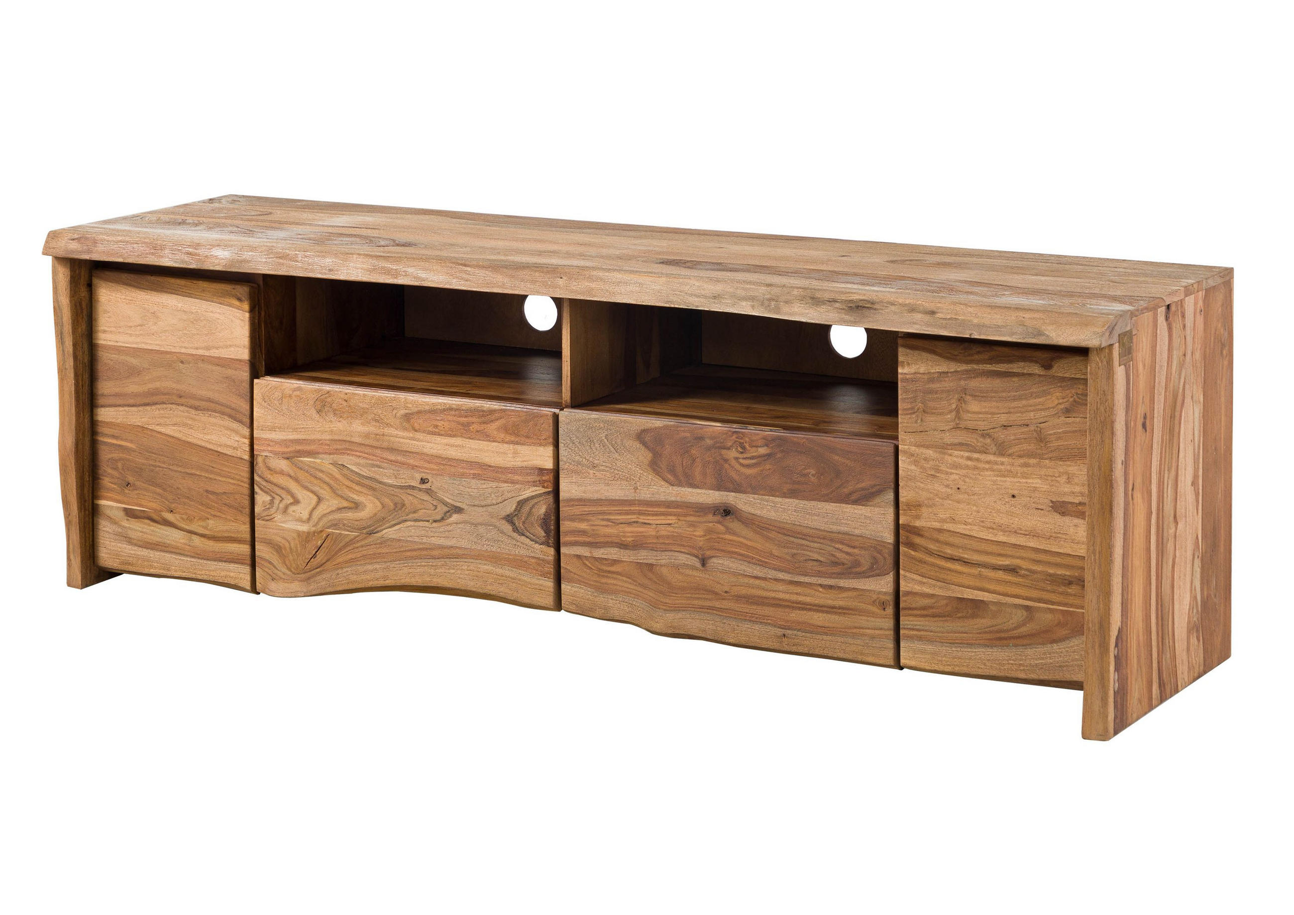 TV-BOARD Sheesham 178x48x58 natur lackiert / sandgestrahlt PURE SHEESHAM #222 - Naturfarben, Holz (178/58/48cm) - Massivmoebel24