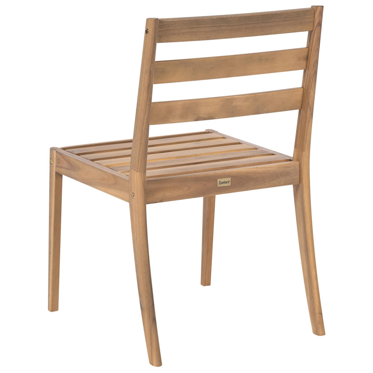 GARTENSTUHL 2er-Set zertifiziertes Akazienholz Hellbraun Chioggia - Hellbraun, Holz (53/87/61cm) - Beliani