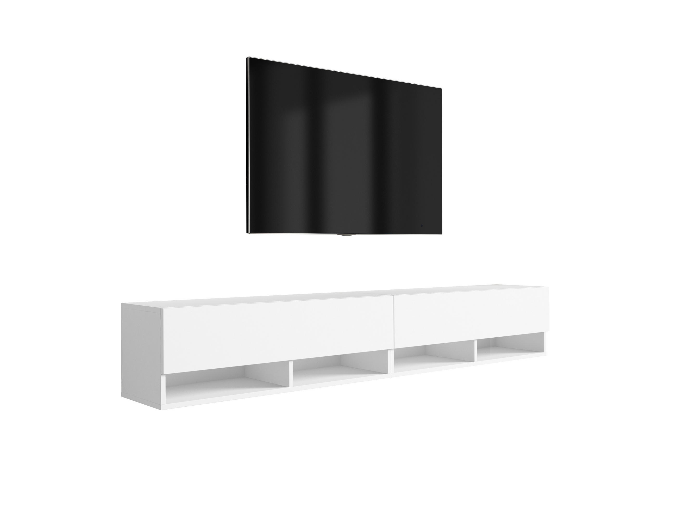 TV-LOWBOARD 200 (2 x 100) cm Mattweiß, 200 × 32 × 34 cm - Weiß, Holzwerkstoff (200/33.6/32cm) - 3XE LIVING