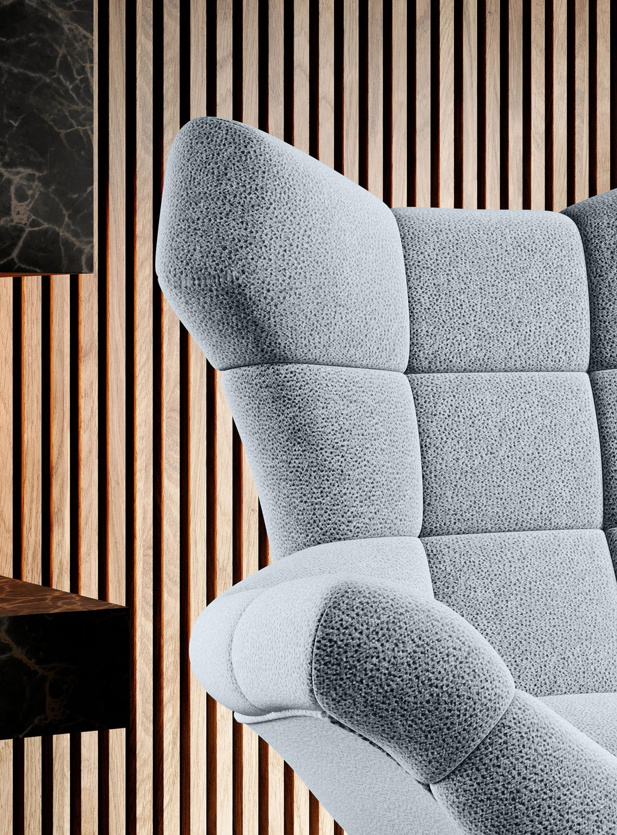 SESSEL SENSI Relaxstuhl mit 360° Drehung und Schwingfunktion – Lux-Schaumkissen, Hellgrau, 104x46x119 cm - Hellgrau/Schwarz, Holz/Textil (104/119/84cm) - DomoHome