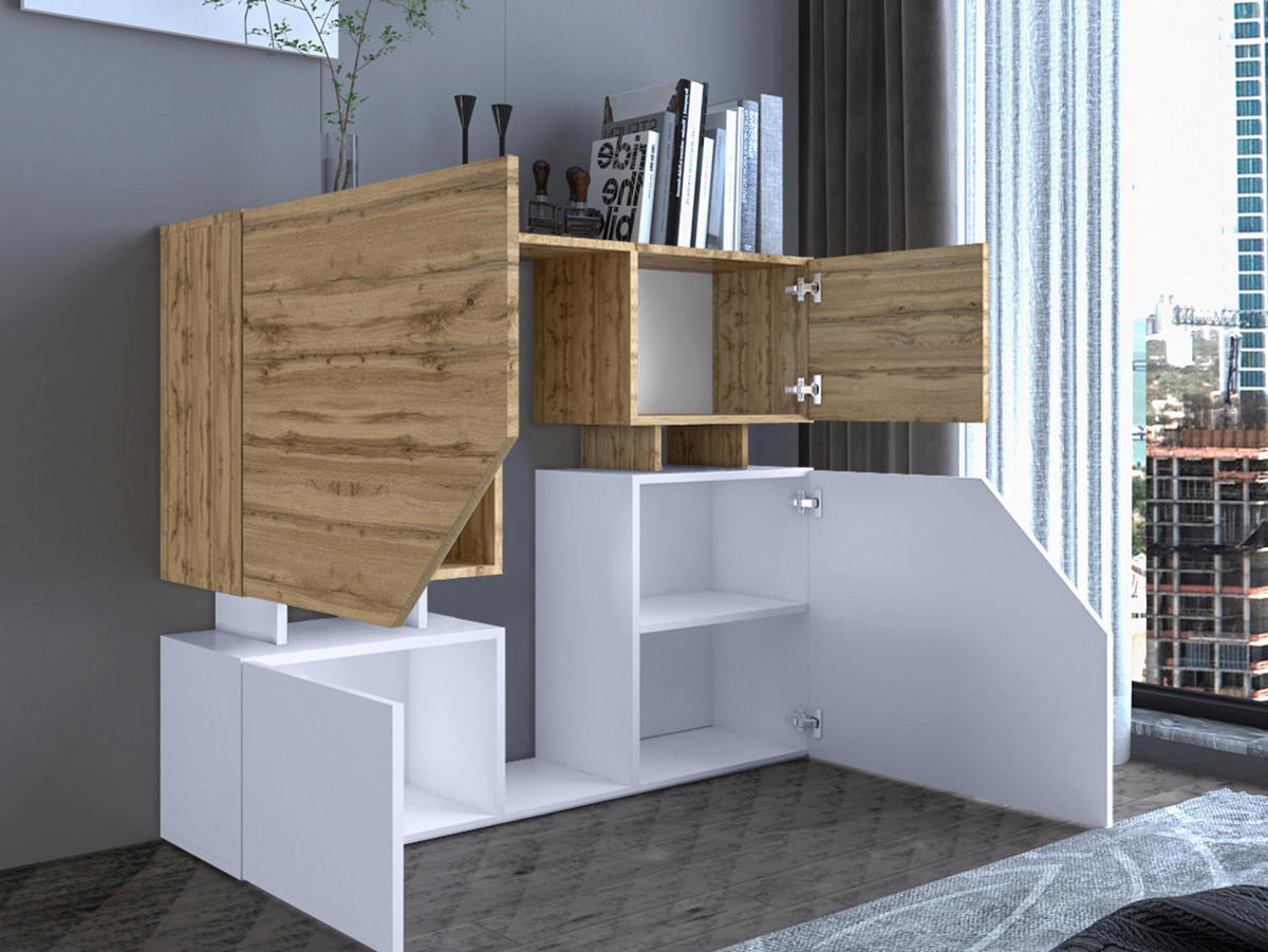 KOMMODE Ceelias - Anthrazit, Holzwerkstoff (120/100/35cm) - MIRJAN24