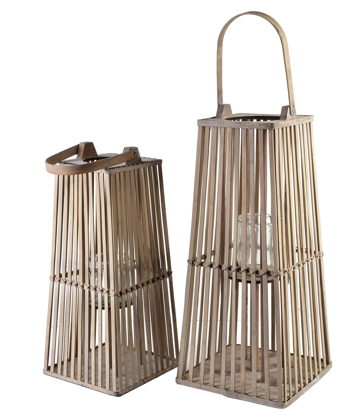 WINDLICHT Lucie Grey Grau 23xH48cm Weide Holz - Grau, Naturmaterialen/Holz (23/48/23cm) - Mondex
