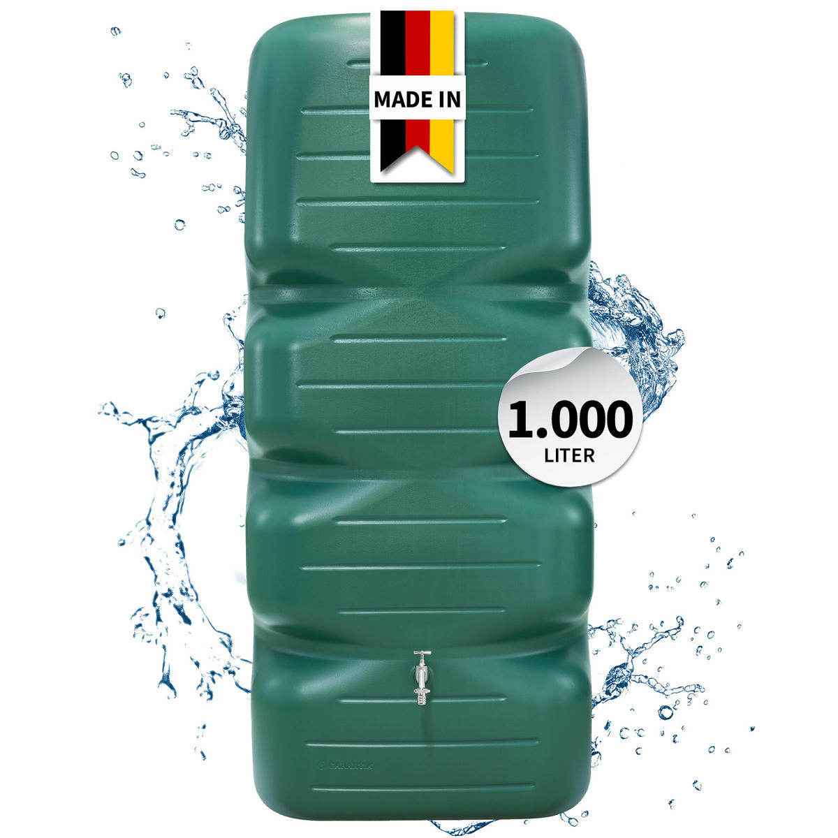 REGENTONNE 1000 L, dunkelgrün - Grün, Kunststoff (80/184/80cm) - GARANTIA