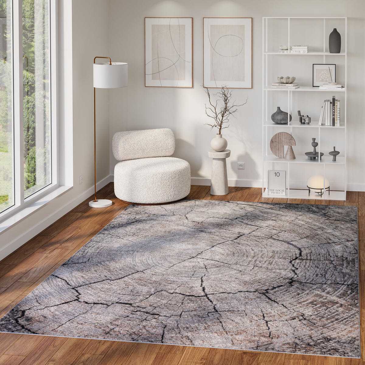 TEPPICH COMO Dunkelbeige 200/300 cm - Dunkelbraun, Kunststoff (200/300cm) - Tapiso