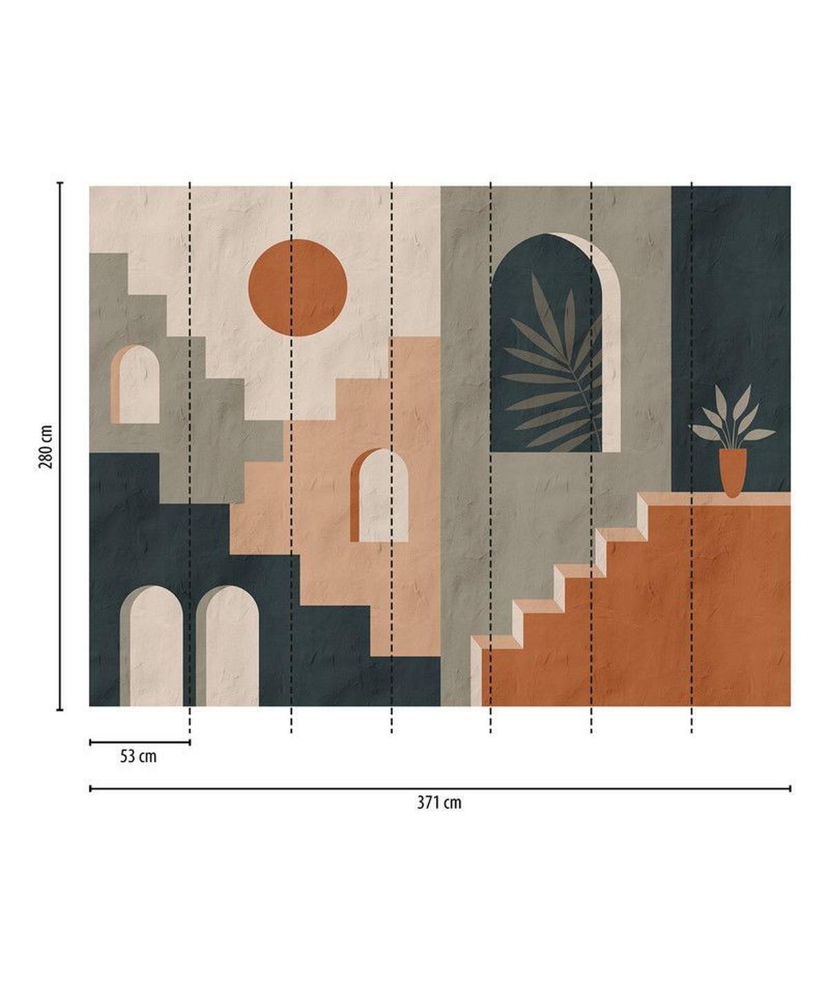 VLIESTAPETE Grün 371/280 cm - Grau/Grün, Textil (371/1cm) - KUNSTLOFT