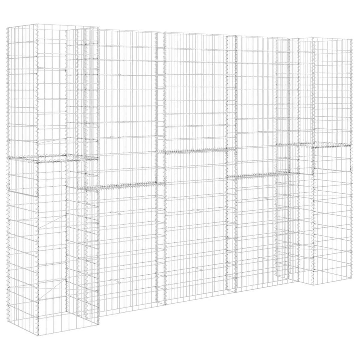 GABIONEN-PFLANZKOR H-förmiger Stahldraht 260/40/180 Cm - Silberfarben, Metall (260/180/40cm) - vidaXL