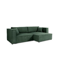 ECKSOFA mit Schlaffunktion Cord Grün - Grün, Textil (245/148cm) - Furnisell