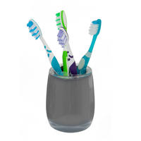 ZAHNBÜRSTENBEHÄLTER SAVONA, grau - Grau, Kunststoff (8/10/8cm) - bremermann