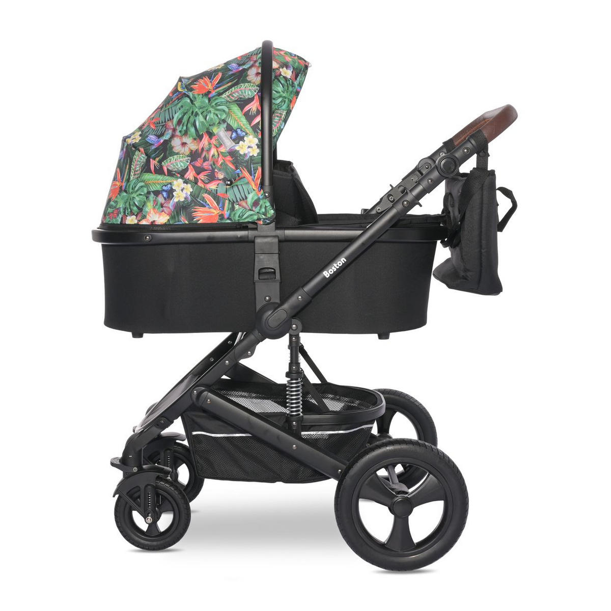 KOMBIKINDERWAGEN Boston 2 in 1 blumen Sportsitz Babywanne Mückennetz bis 22 kg - Multicolor, Metall (106/60/118cm) - Lorelli