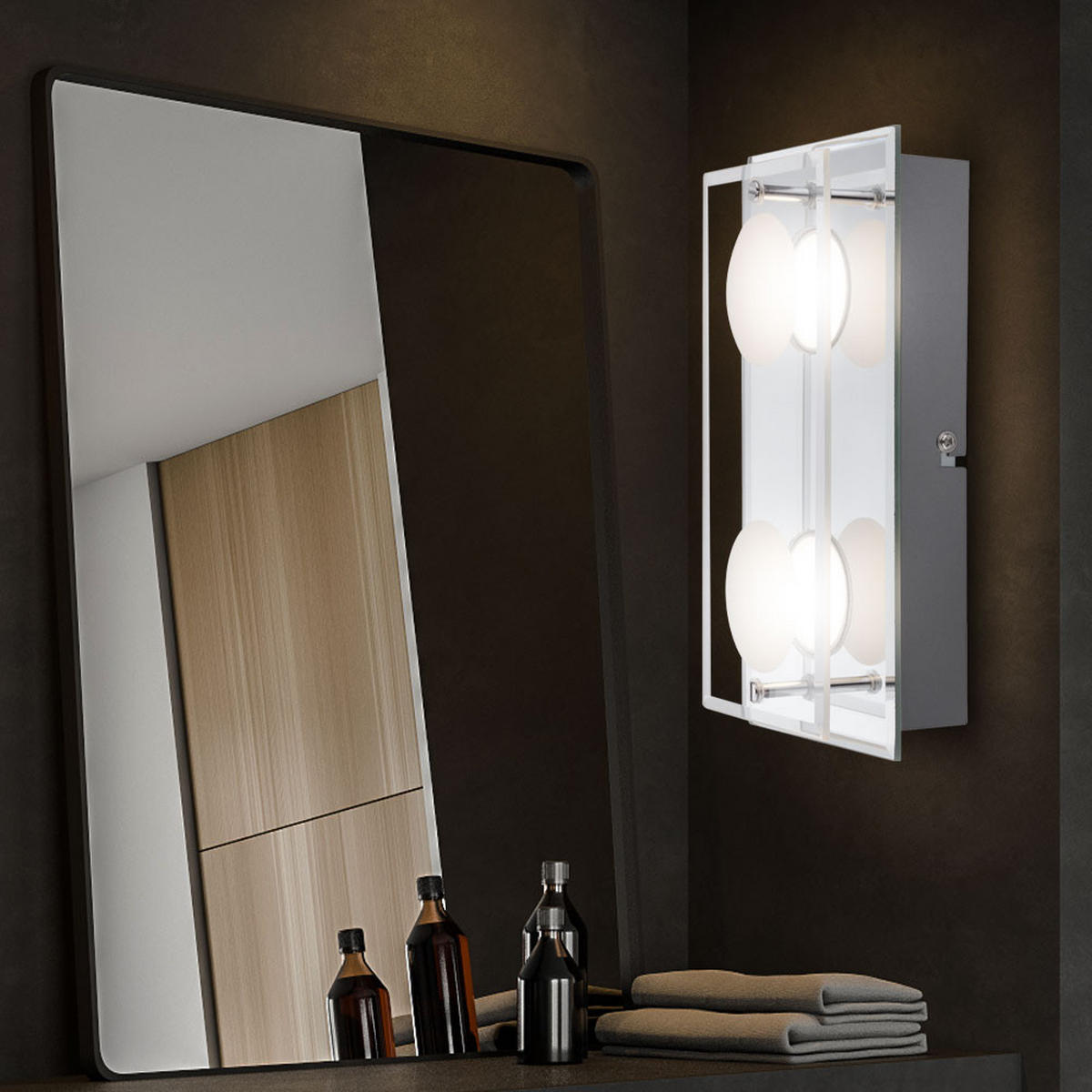 LED WANDLEUCHTE Metall Chrom Silber - Silberfarben, Glas (12/6.5/24cm) - Globo Lighting