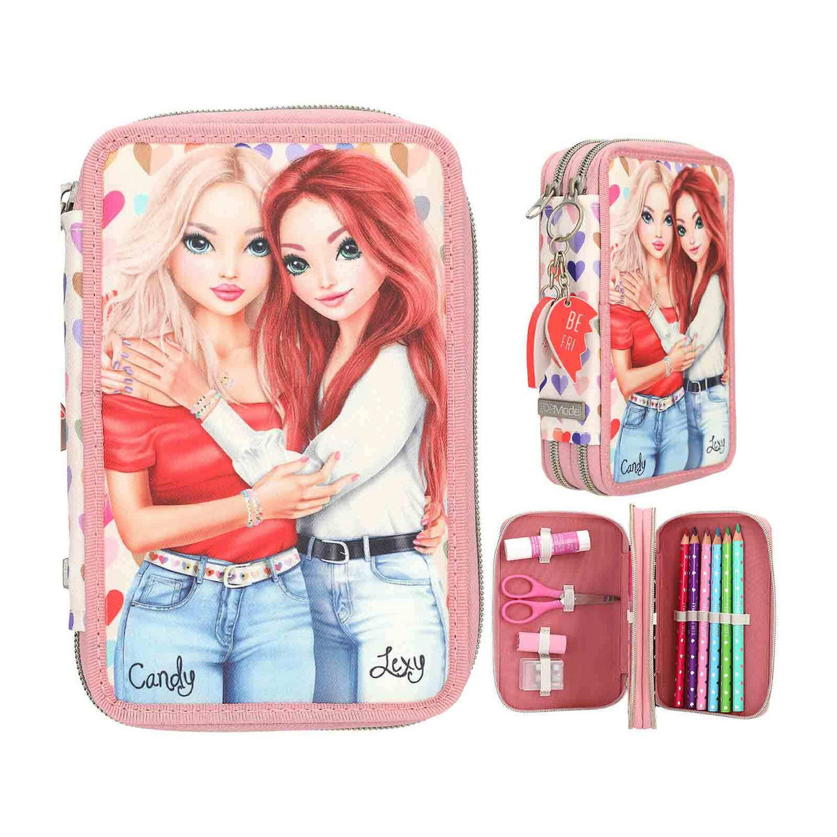 2-FACH FEDERTASCHE HEART TO HEART TOPModel rosa 5,5 x 12 x 19 cm - Rosa, Kunststoff (12/19/5.5cm) - Depesche Germany