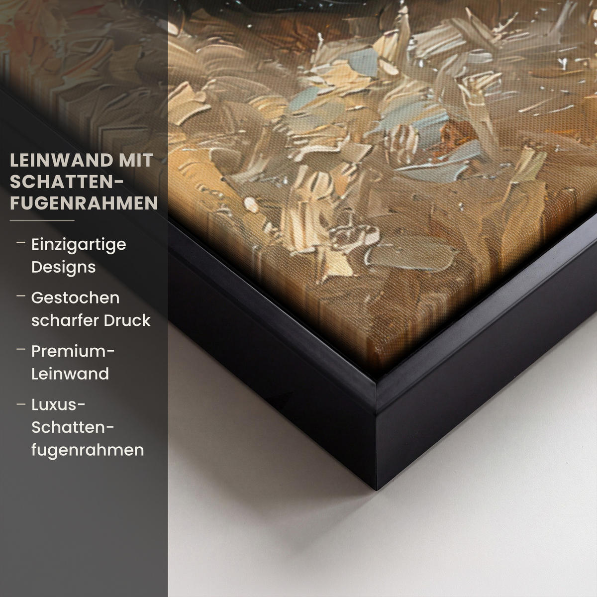 LEINWAND Bilder mit Rahmen - Katze - Weihnachten - Winter - Tier - 80x60 - Bernsteinfarben, Textil (80/60cm) - MuchoWow