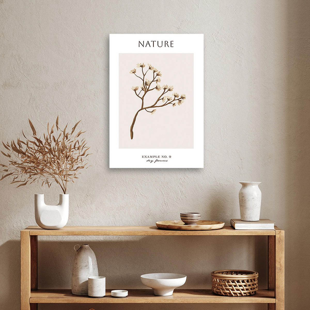 WANDBILD trockene blume natur - Beige, Textil (40/60cm) - Feeby