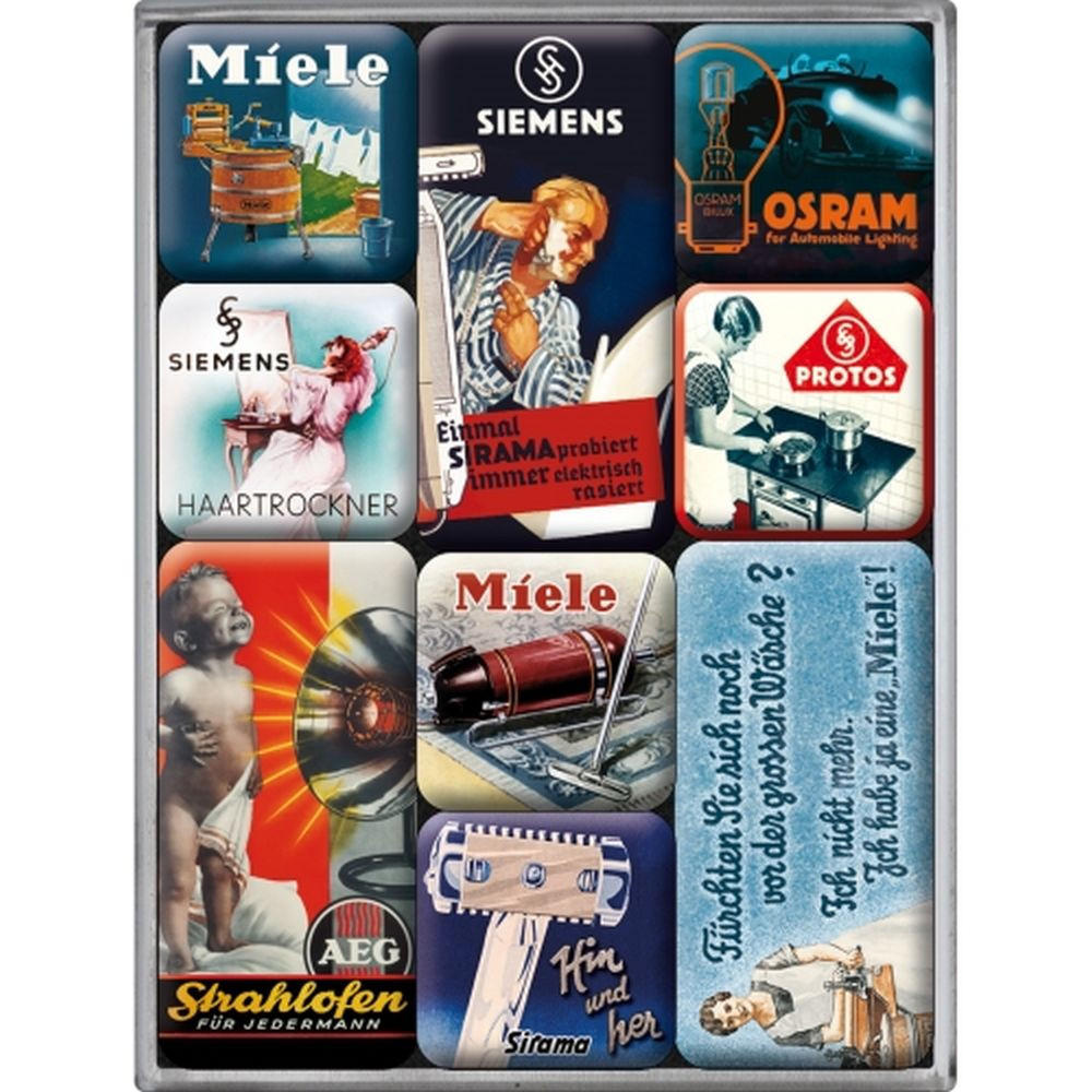 MAGNETSET 9-teilig Traditionsmarken - Multicolor, Metall (7/9/2cm) - Nostalgic-Art