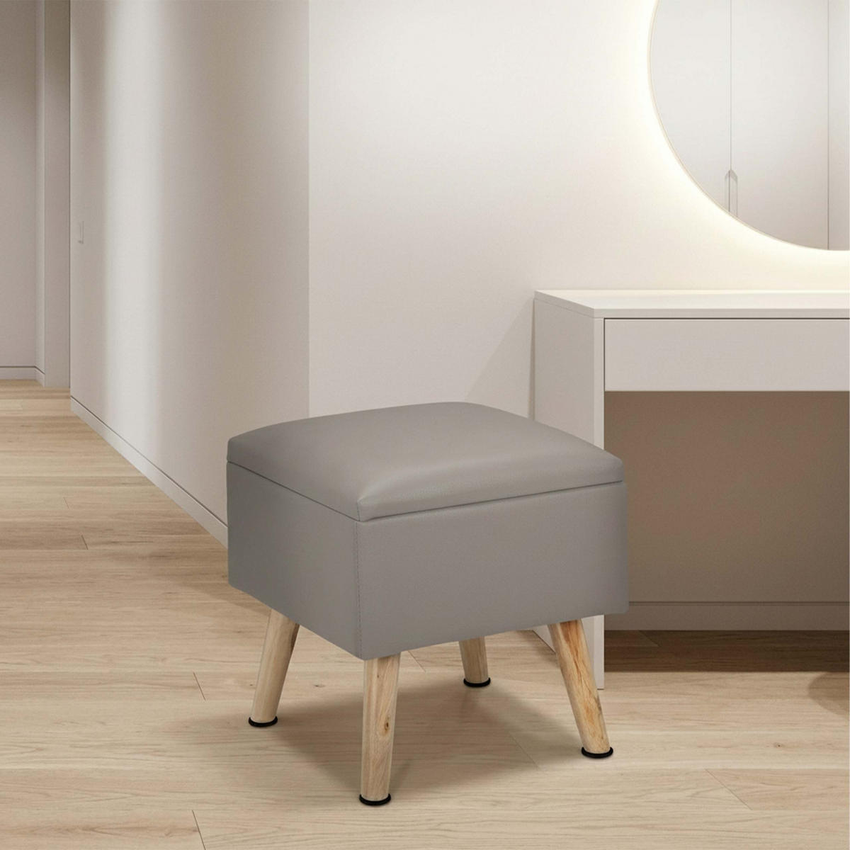 SITZHOCKER Grau Stauraum - Multicolor, Holz/Holzwerkstoff (40/40/40cm) - Relaxdays