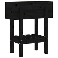 PFLANZKÜBEL Schwarz 62x30x69 cm Massivholz Kiefer - Schwarz, Holz (62/69/30cm)