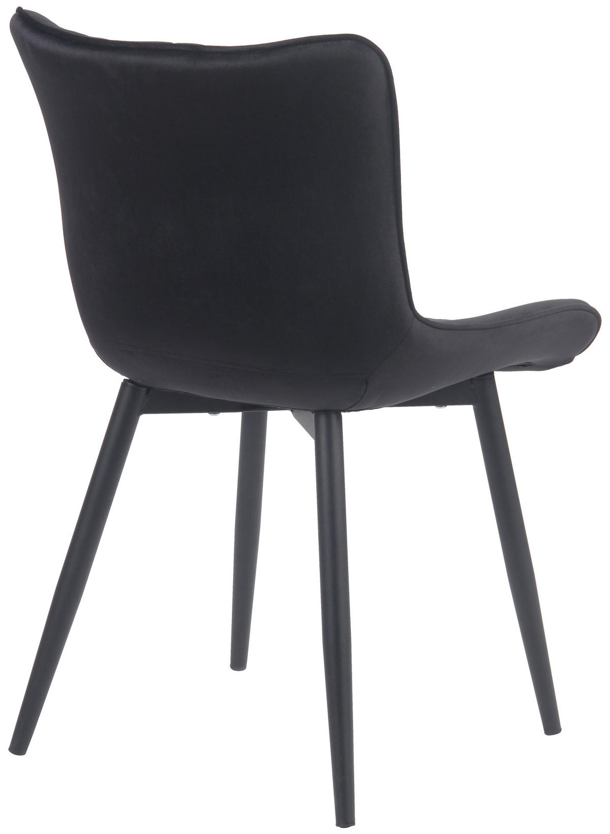 STUHL 2er Set Samt schwarz - Schwarz, Textil/Metall (50/80.5/62cm) - CLP