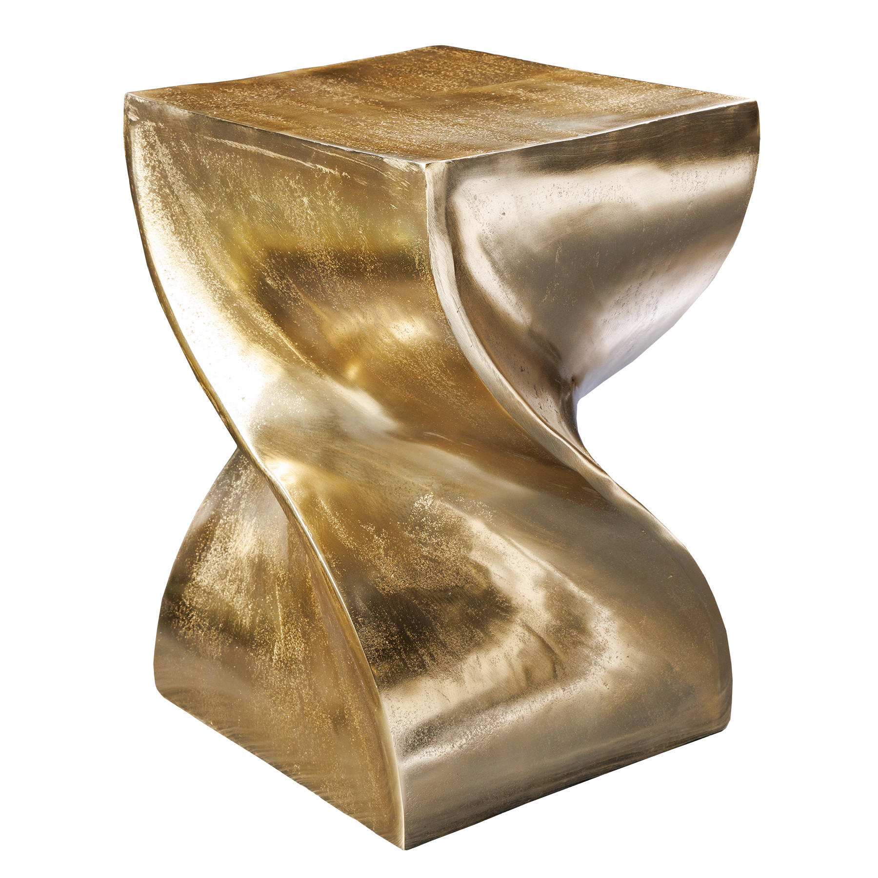 BEISTELLTISCH TWIST Metall Gold 45 cm - Goldfarben, Metall (30/30/45cm) - riess-ambiente