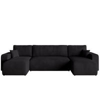 WOHNLANDSCHAFT PUMI mit Schlaffunktion Schwarz Cord - Schwarz, Textil (312/82/148cm) - Bromarkt
