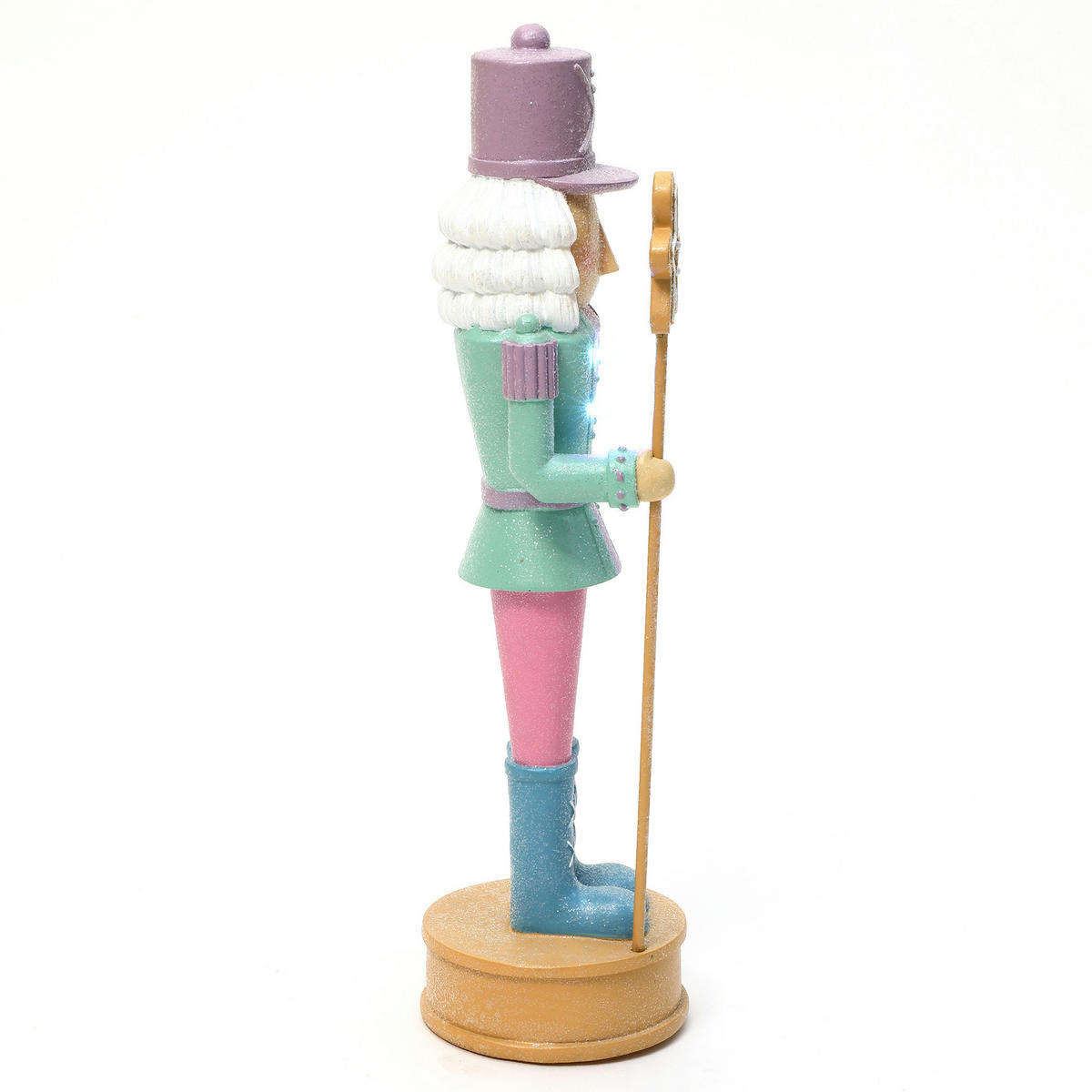 NUSSKNACKER Figur mit LED B13 x T12 x H45 cm - Pink, Naturmaterialien (12/45/13cm) - Hometopia