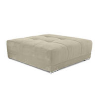 XXL-HOCKER Federkern B120/T120/H39 cm (passend zum BIG-SOFA) Cord Beige Grau / 15177 - Chromfarben/Greige, Textil/Metall (120/39/120cm) - luma-home