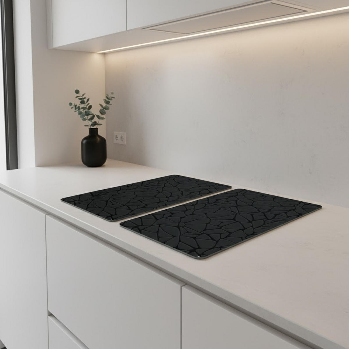 HERD-ABDECKPLATTE aus gehärtetem Glas 50/28,5/0,5 cm - Schwarz, Glas (28.5/0.5/50cm) - Kesper
