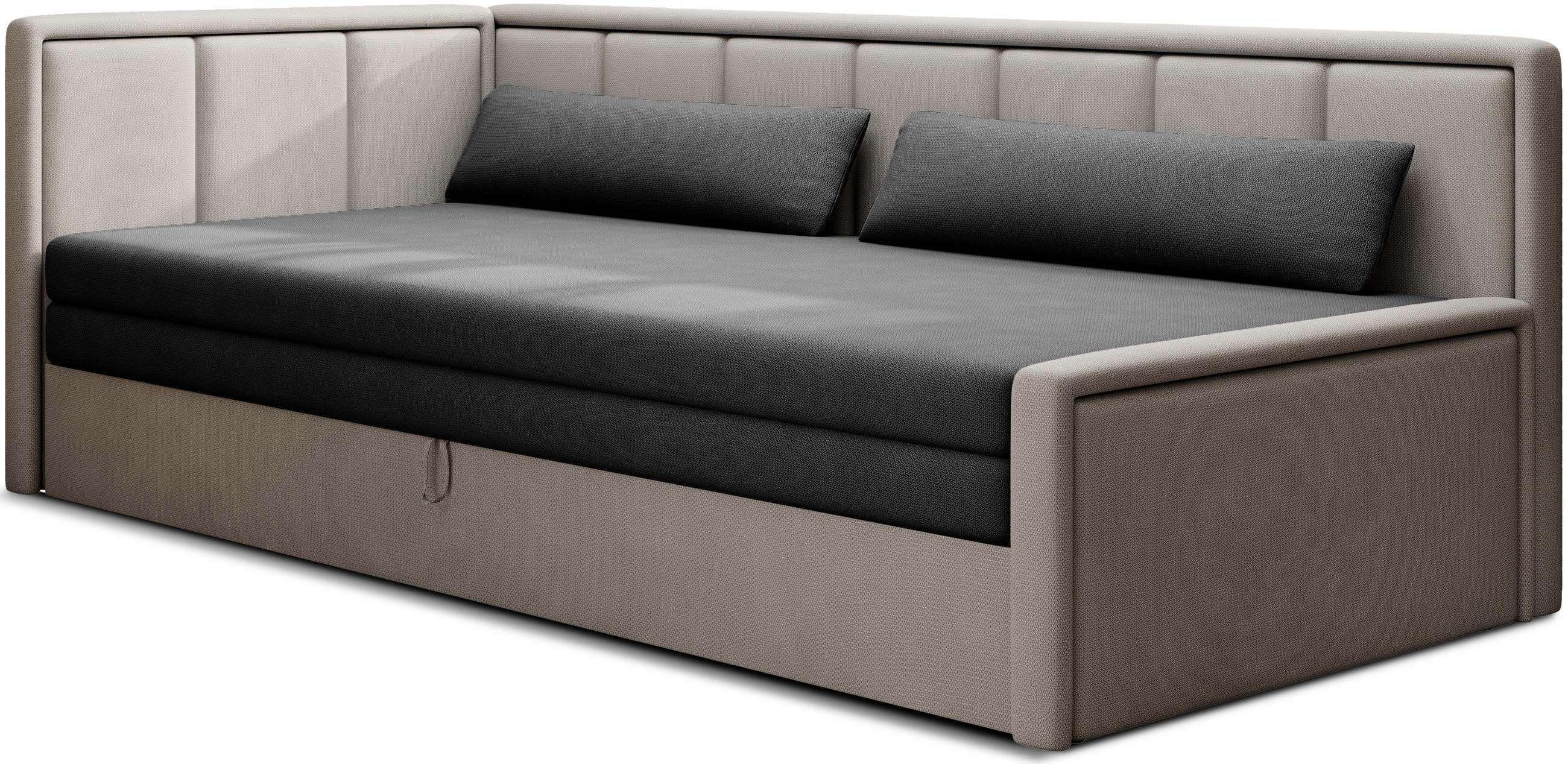 SCHLAFSOFA FULGEO mit Schlaffunktion & Bettkasten – Modernes 3-Sitzer Sofa, Liegefläche 200 x 150 cm - Grau, Kunststoff (214/82/77cm) - Wohnideebilder