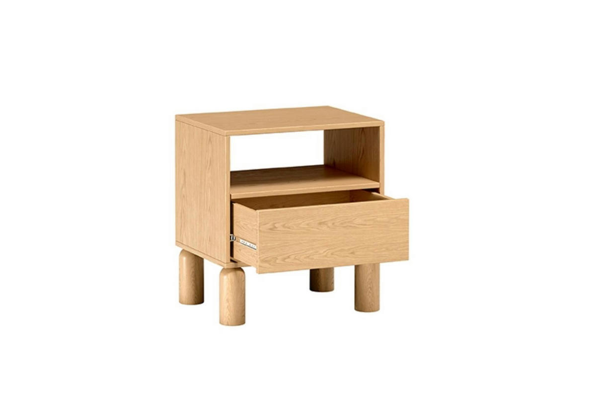 NACHTTISCH Sanden Eiche, mit Schublade - Eichefarben, Holzwerkstoff (55/60/41cm) - Bettso