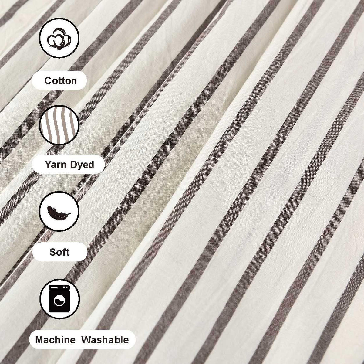 DUSCHVORHANG Braun Leinen maschinenwaschbar wasserdicht ideal fürs Badezimmer und Badewanne - Braun, Textil (183/183cm) - MCBOSON
