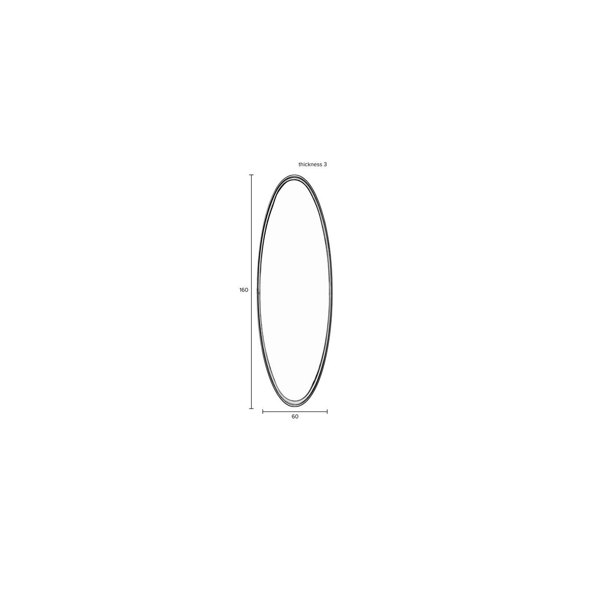 WANDSPIEGEL Matz Spiegel/ Oval 60x160 cm Gold - Bronzefarben, Metall (60/160/3cm) - Housecraft Living