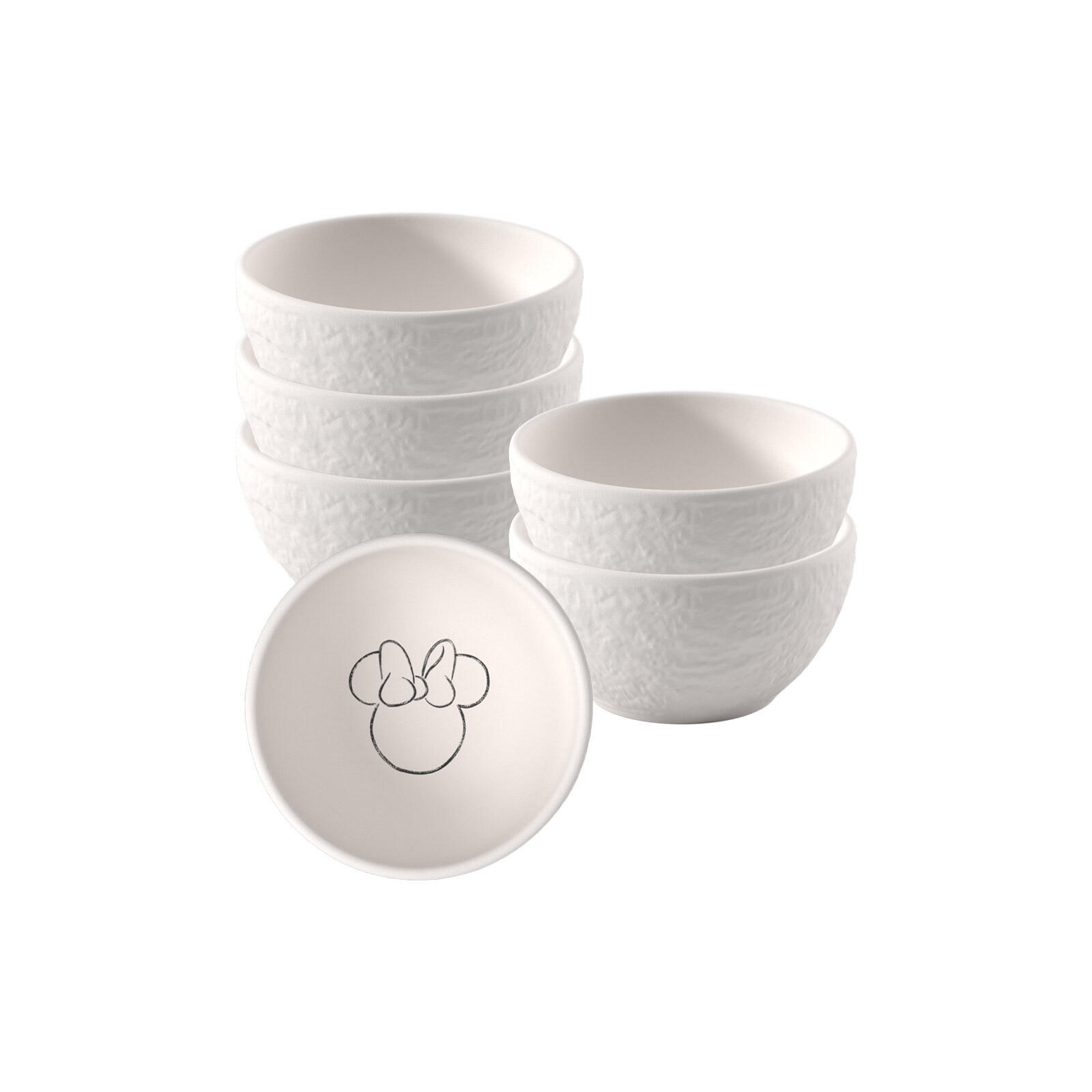 DIPSCHALEN Manufacture Rock Blanc - Mickey Mouse weiß ø 7,7 cm 6er Set - Weiß, Keramik (7.7cm) - Villeroy & Boch