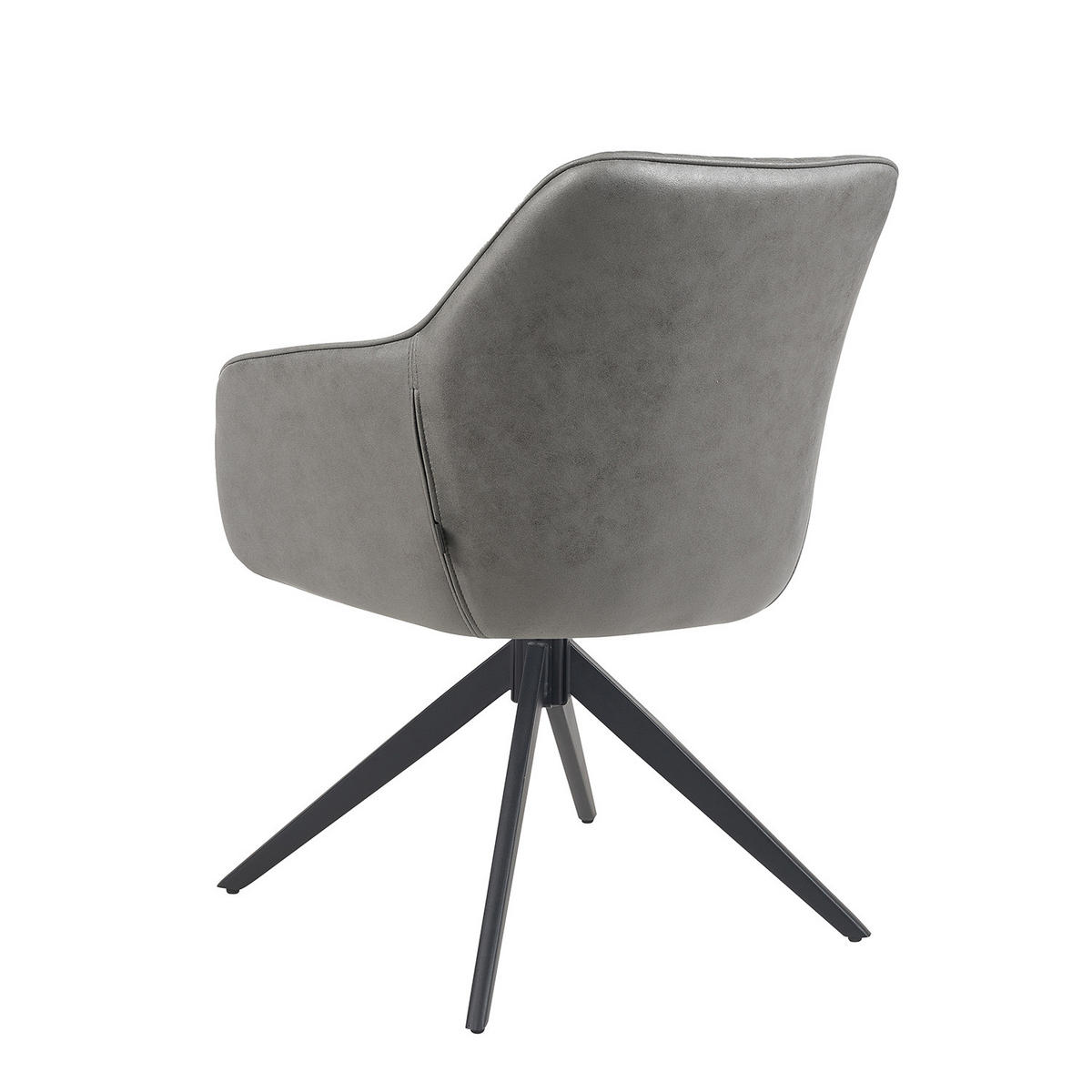ARMLEHNSTUHL ARVIT - Schwarz/Grau, Textil/Metall (58/87/61cm) - B&D Home