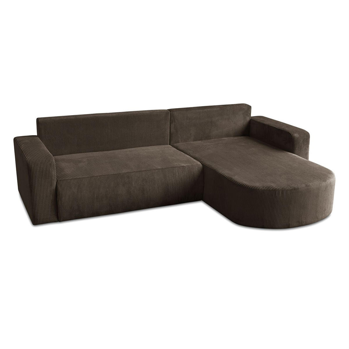 ECKSOFA SOPRANO mit Schlafunktion und Stauraum POSO 06 - Dunkelbraun, Textil (271/175cm) - Lookway