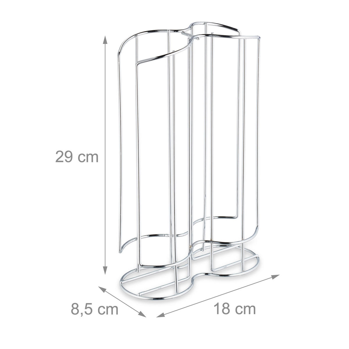 KAPSELHALTER - Silberfarben, Metall (18/29/8.5cm) - Relaxdays