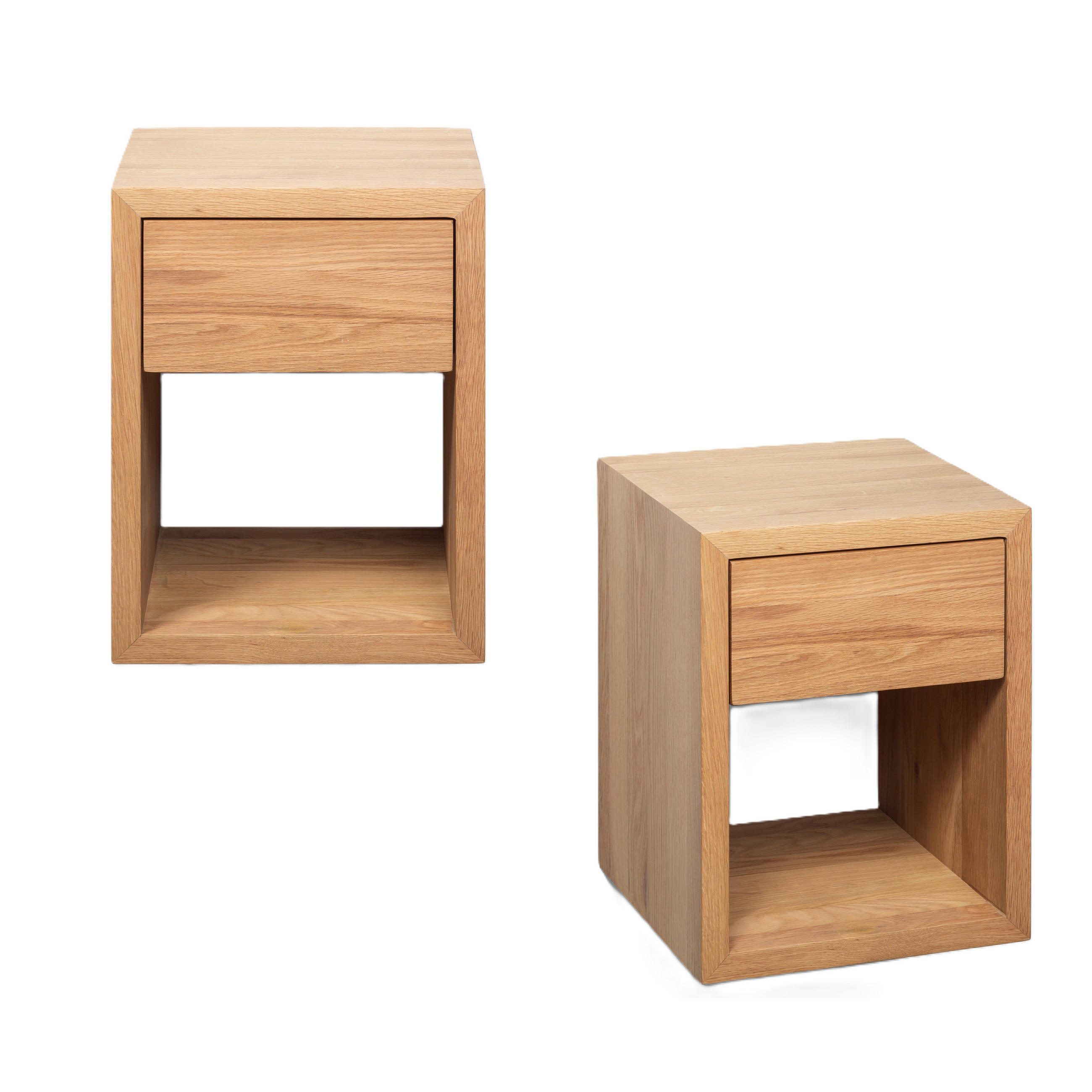 NACHTTISCH Hugo 2er Set, Eiche, 30/30/39 cm - Beige, Holz (30/39/30cm) - WOODEK